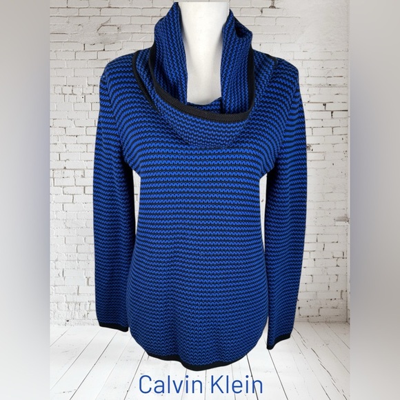 Calvin Klein | Cowl Neck Long Sleeve Tunic Sweater - Picture 1 of 5
